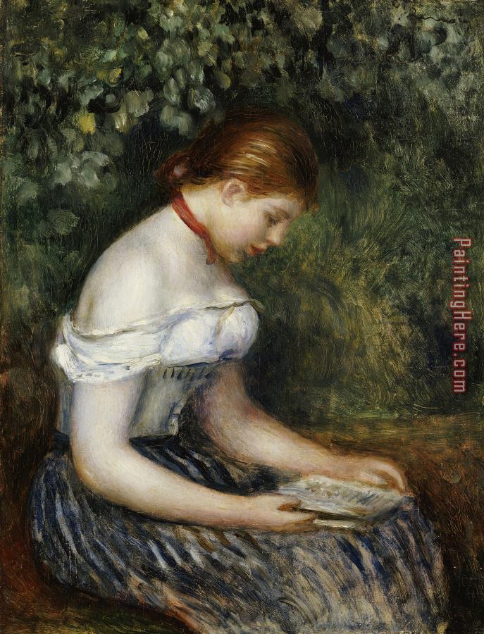 Pierre Auguste Renoir The Reader A Seated Young Girl